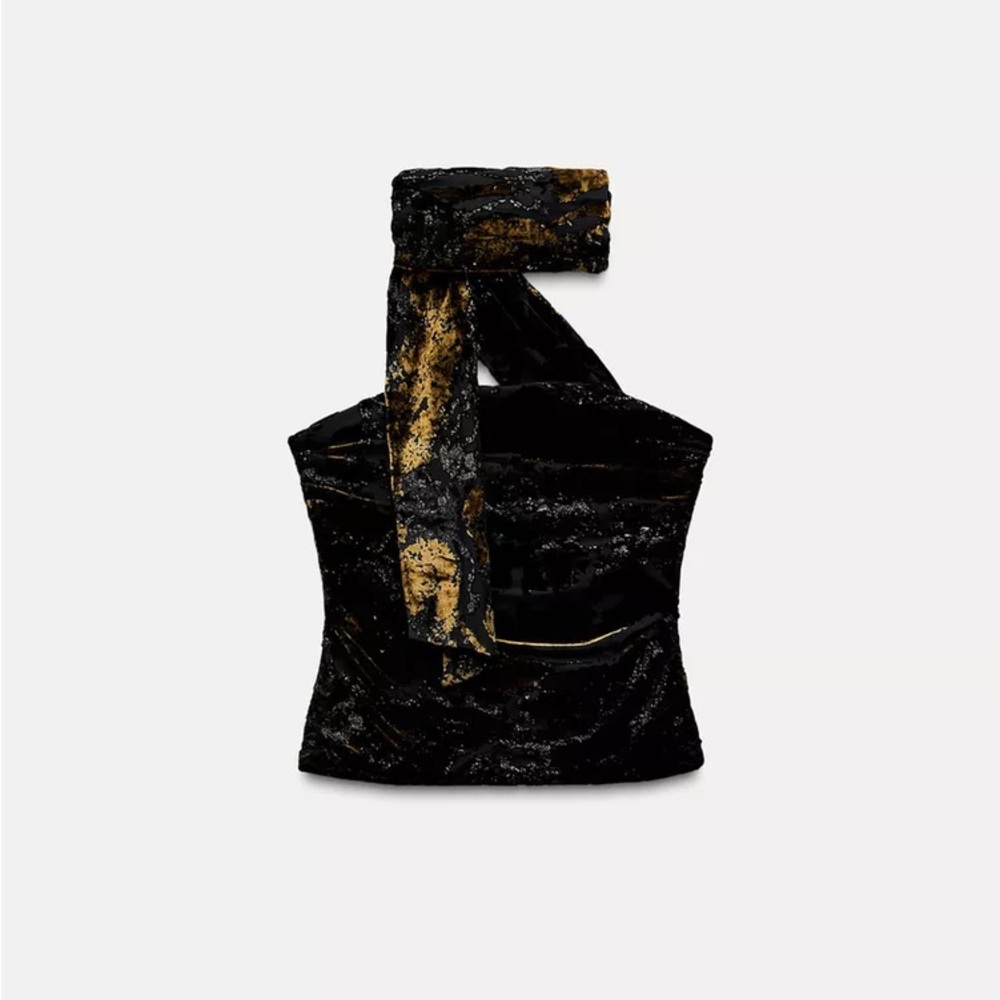 Zara Velvet Scarf Top! Worn once!